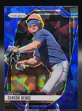 Carson Benge 2025 Panini Prizm Blue Cracked Ice #222 New York Mets Prospect