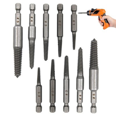 Schraubenausdreher Set 10-tlg Bolzenausdreher Set 1/4 Sechskantschaft Schraubenausdreher Dual