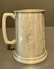 Vintage Pewter Tankard British Kings & Queens Engraved Sheffield England