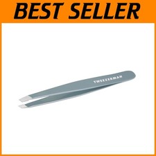Professional Slant Tweezer in Mist Blue - Stainless Steel