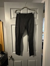 DKNY Sport Women's High-Waisted Black Cargo Leggings with Side Pockets