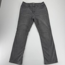 Chico's So Slimming Straight Leg Jeans Women's 1 8/10 Gray Stretch 28" Inseam
