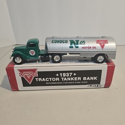 1991 Ertl 1937 Conoco Ford Tractor Tanker Truck Diecast Bank