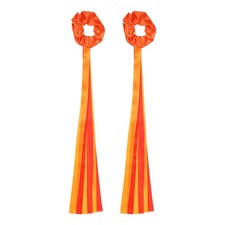 Rainbow Dance Ribbons, Wrist Streamers 20"  2 Pcs  Red  Orange