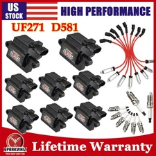 8PCS Ignition Coil + Spark Plug + Wires For Chevy GMC 4.8L 5.3L 6.0L 8.1L UF271