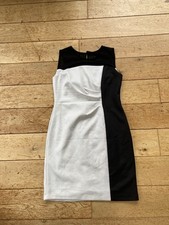 Sandra Darren White And Black Office Bodycon Dress Size 8