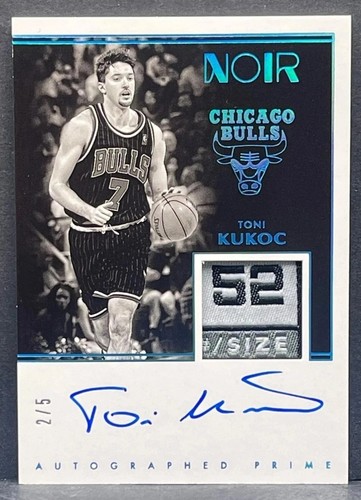 2019-20 Panini Noir - Toni Kukoc - Autographed Prime Game-Used Tag Patch AUTO /5