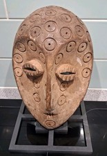 Kwele Ekuk Mask 1930s Camwood Early Gabon Congo Ritual Used Authentic Tribal Art