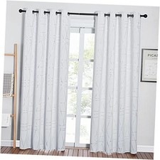 Room Darkening Curtains for Living Room 52"W x 84"L Pack of 2 Greyish White