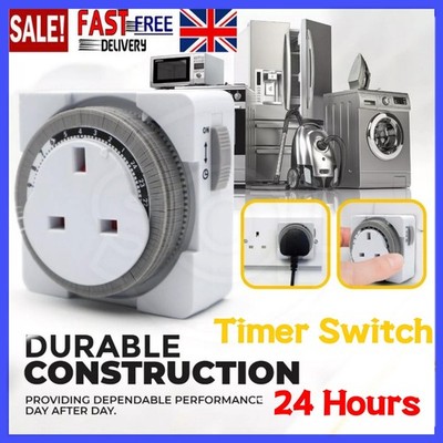 24 Stunden Segment Zeitschaltuhr 24 Stunden Netzstecker mechanische Uhr Energiespar UK