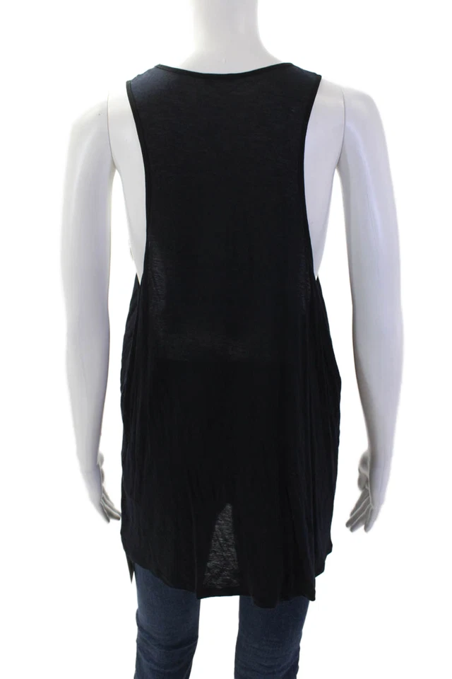 Túnica Monrow Mujer Sin Mangas Negra Rayón Cuello Redondo Boho Sólida Talla L Foto 3 de 4