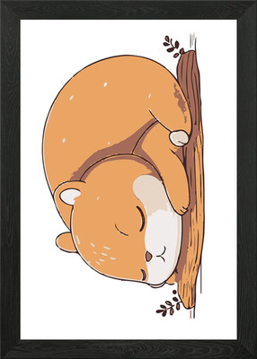 Niedliches Eichhörnchen Comic 8 gerahmtes Wandbild Poster Leinwanddruck Bild