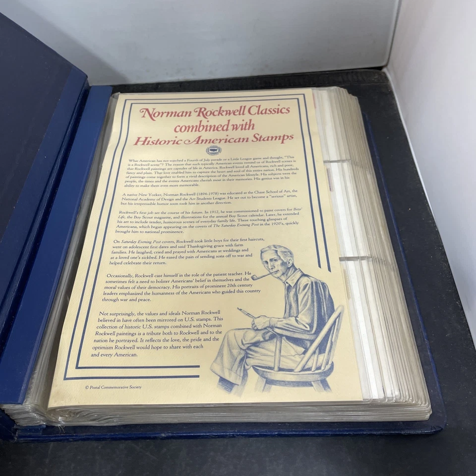 Norman Rockwell Classics Combined w/Historic American Stamps Cards (99) ! - Image 4 of 4