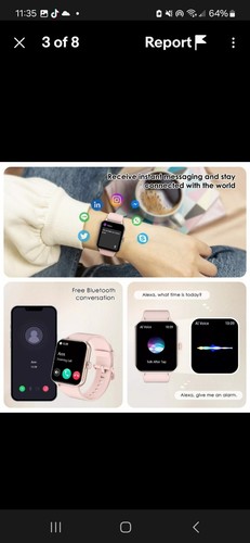 Montre connectée et tracker fitness A89 Plus pour femme avec lot bijoux - Photo 8 sur 9