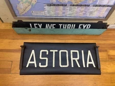 22"X9" BMT IND VELLUM NYC SUBWAY ROLL SIGN ASTORIA QUEENS EAST RIVER L.I. CITY