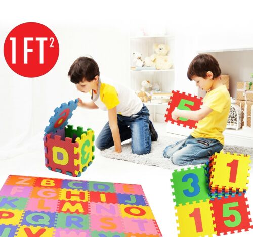 Kids Soft EVA Foam Play Mat Baby Alphabet Number Jigsaw Puzzle Tile 36pc 30x30cm