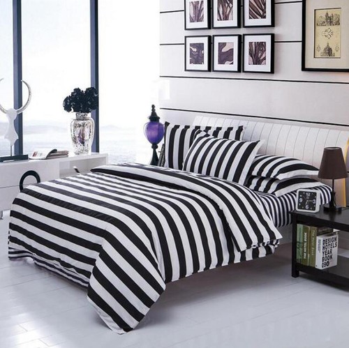 Black \u0026 White Bedding Set Quilt Duvet 