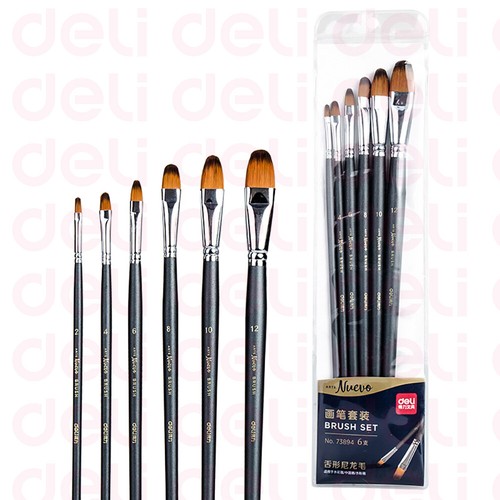 Deli 6PCS Artist Paint Brushes Set Painting Tool for Acrylic Oil Watercolour Kit - Picture 7 of 8