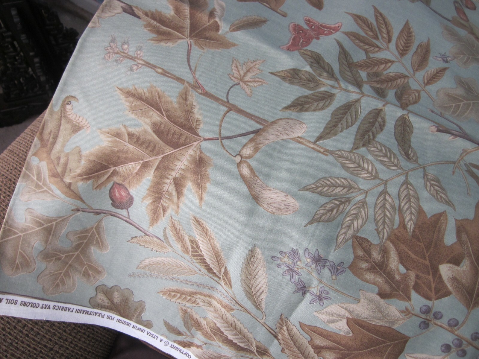 VINTAGE ACORNS UPHOLSTERY FABRIC BY Kaufmann 55'' X 55" eBay