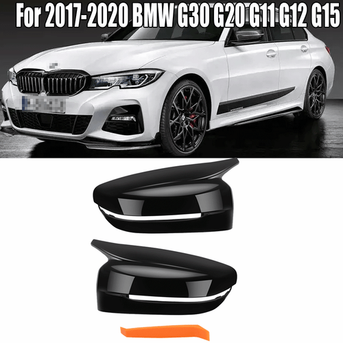 Gloss Black Style Mirror Cover Caps For BMW G20 G21 G22 G30 G31 G11 G14 G15 US - Foto 3 di 14