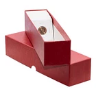 3 Coin Shield 9" Single Row Red Storage Box Flips Holder Boxes Premium 2x2x9