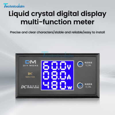 DIYMORE DC0-500V 0-10A 0-999W Voltage Current Power Energy Meter Volt Amp Tester