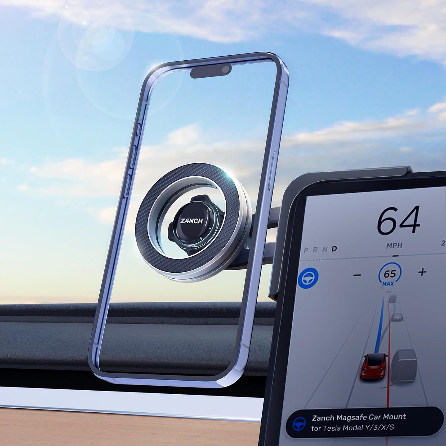 For Tesla Car Mount 360 Rotation Magnetic Phone Holder for Car Tesla Model Y 3