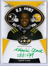 2014 KHAIRI CLARK Leaf Army All-American Bowl Tour Autograph Green Ink /25