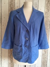 Isle Linen Blend Jacket 12 Cornflower Blue Smart Casual Chore Holiday Blazer