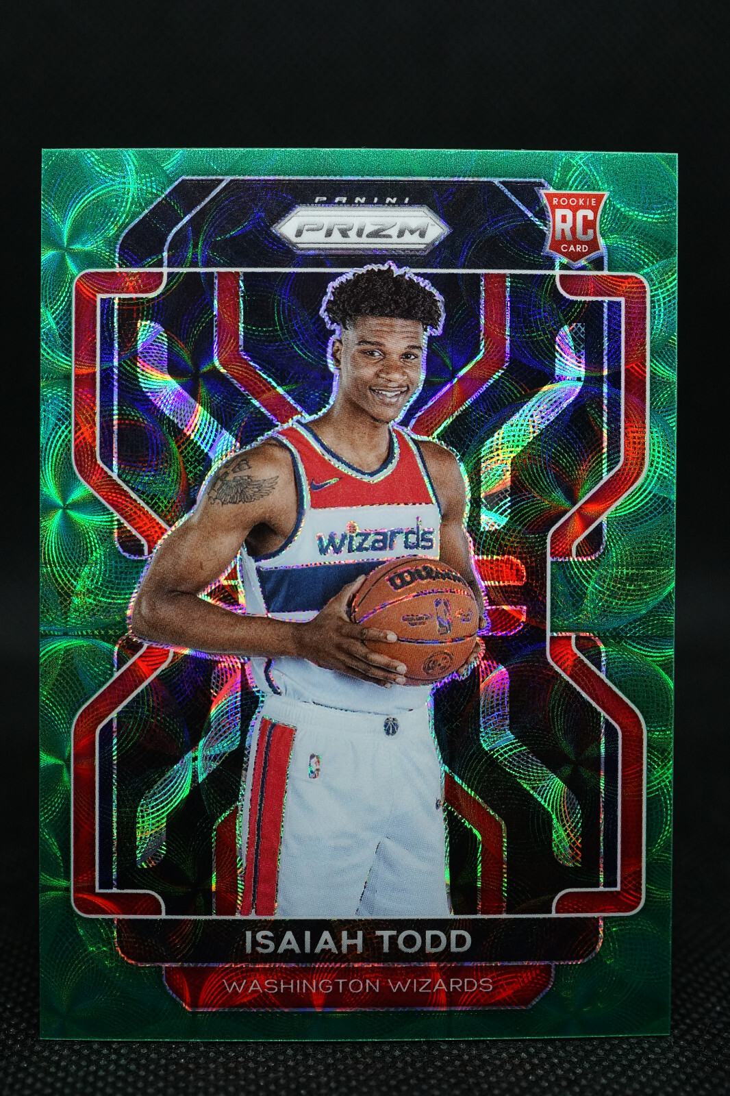 2021-22 Prizm Isaiah Todd #299 Green Choice Prizm Rookie RC 3/8 Wizards INVEST