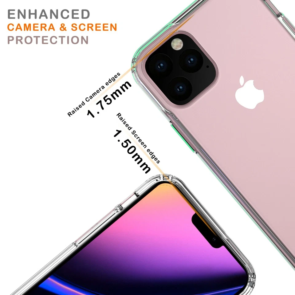 Funda trasera rígida delgada y liviana con cubierta de parachoques flexible para iPhone 11 Pro Max Foto 2 de 4