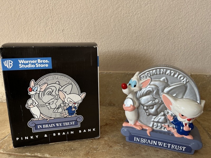 ANIMANIACS Pinky & The Brain BANK new with box WARNER BROS 1997