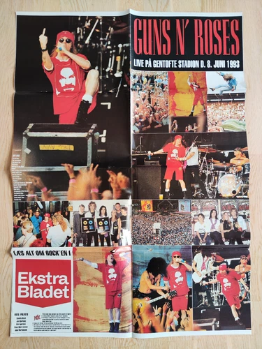 GUNS N' ROSES / TAKE THAT big A1 poster from Danish magazine MIX 1993.