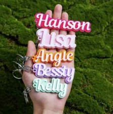 Personalized 3D Name Keychain, Name Tag, Bag Charm, Backpack Keychain, Kids