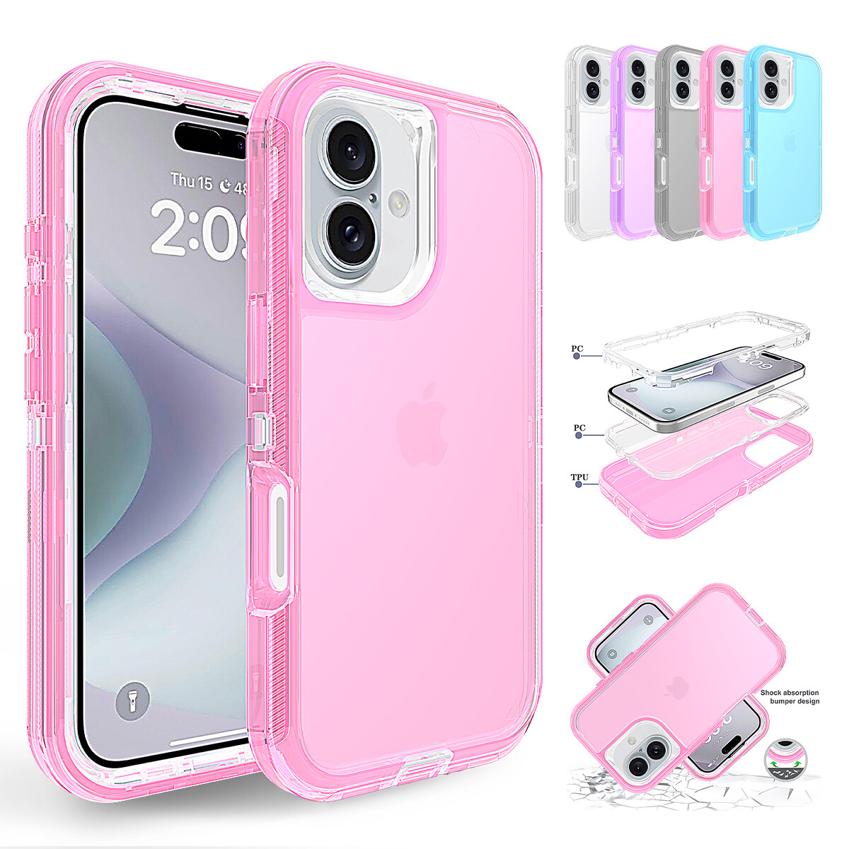 For iPhone 16 15 Pro Max 14 13 12 11 XS 8 Phone Case Heavy