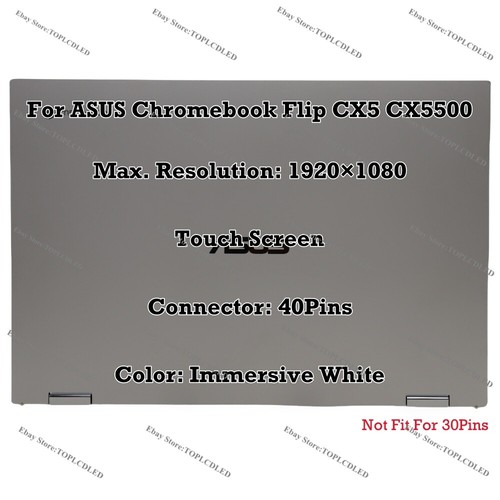 White For ASUS Chromebook Flip CX5 CX5500 FHD LCD Display Complete Touch Screen - Picture 10 of 21