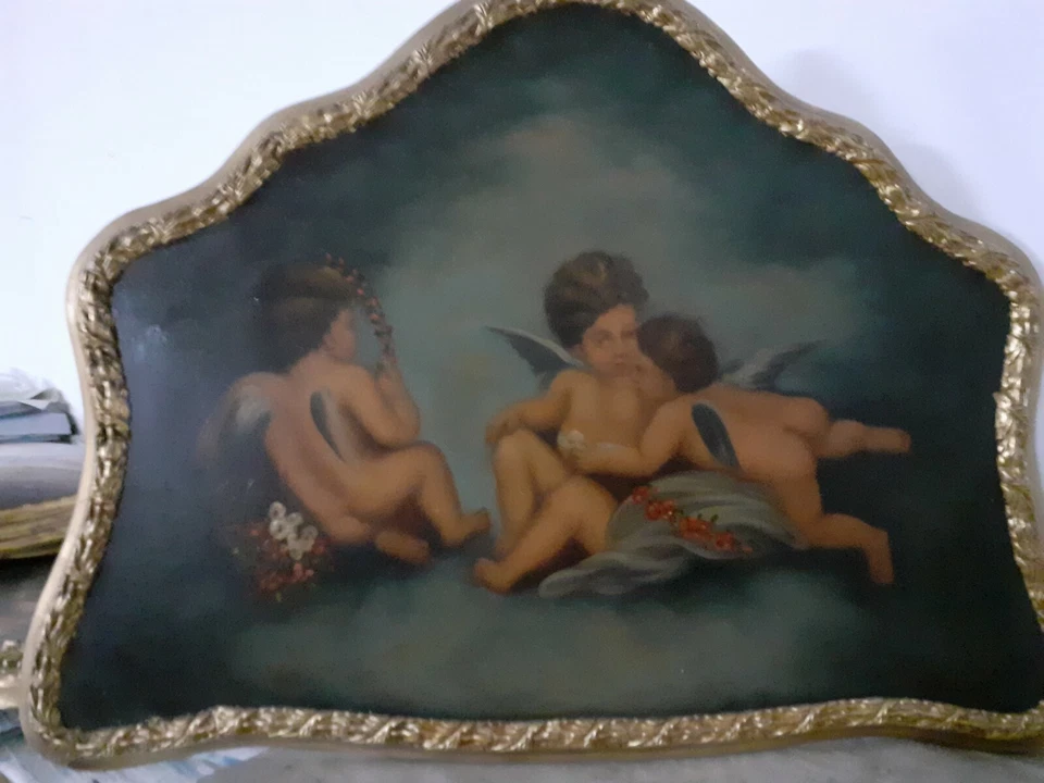 Cadre Scène Peint Sur Table En Bois Grand Cadre Baroque Or 60X80 CM - Photo 3/4