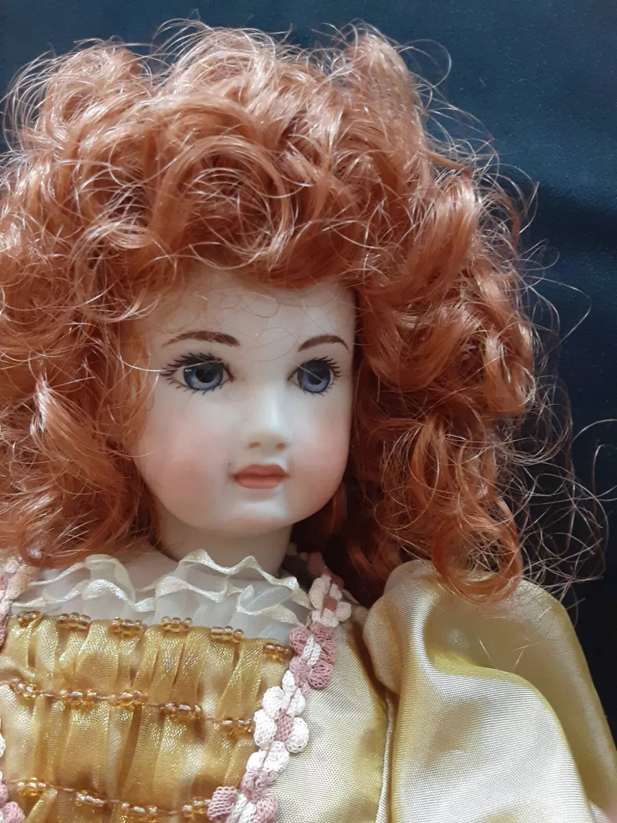 Porcelain Doll Red Hair Blue Eyes 18