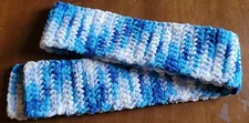 Blue / White Handmade Crochet Scarf Winter Fashion 67" Long