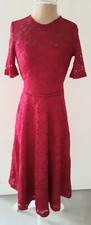 Bodyflirt Boutique Ladies Rasberry Cerise Pink Lace Fit And Flare Dress Size 8