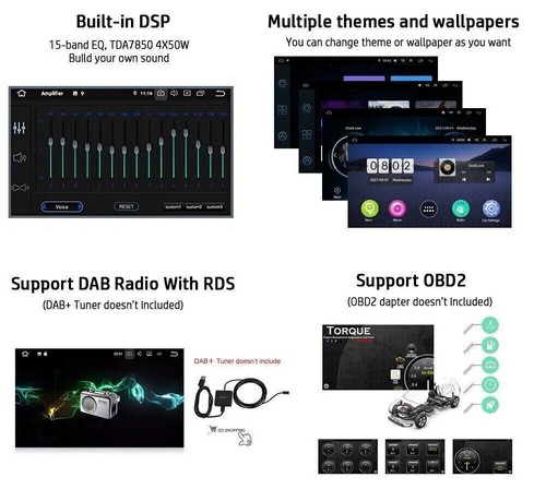 10,1" Doppel 2 DIN Android 13 Touchscreen Autoradio Radio GPS WIFI BT Carplay - Bild 14 von 26