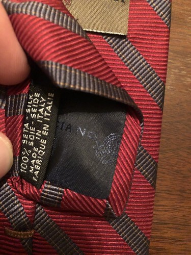 Luciano Barbera Silk Tie - Red With Charcoal Stripe - New - 第 3/3 張圖片