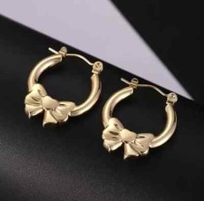 14K Gold Bow Earrings Romany Jewellery Girls Women’s Cute Clip Back Gold Filled