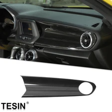 Central Control Co-pilot Dash Panel Trim Cover For Chevy Camaro 16+Carbon Fiber