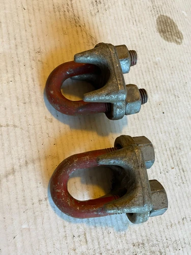 (2) vintage Genuine Crosby 1” cable clamps
