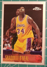 1996-97 Topps   Chrome #220   Shaquille O'Neal  Team: Los Angeles Lakers  Basket
