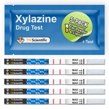 TN Scientific (XYL) Drug Test Strips [5 Pack] - Powder, Liquid, & Urinalysis