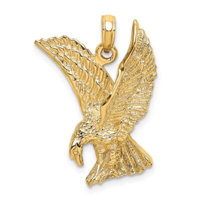 14K Gelbgold Adler Landung mit Flügel Charm