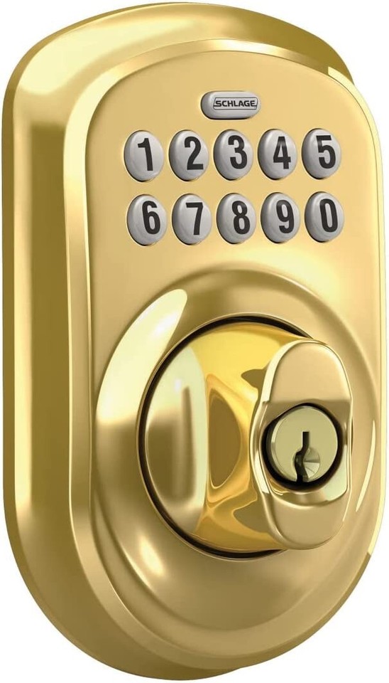 505 Locker Key Schlage BE365 PLY 505 Plymouth Keypad Deadbolt, Electronic Keyless ...