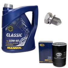 Motoröl Ölfilter SM111 10W40 5Liter + Ölablassschraube für Audi A6 Seat VW Skoda